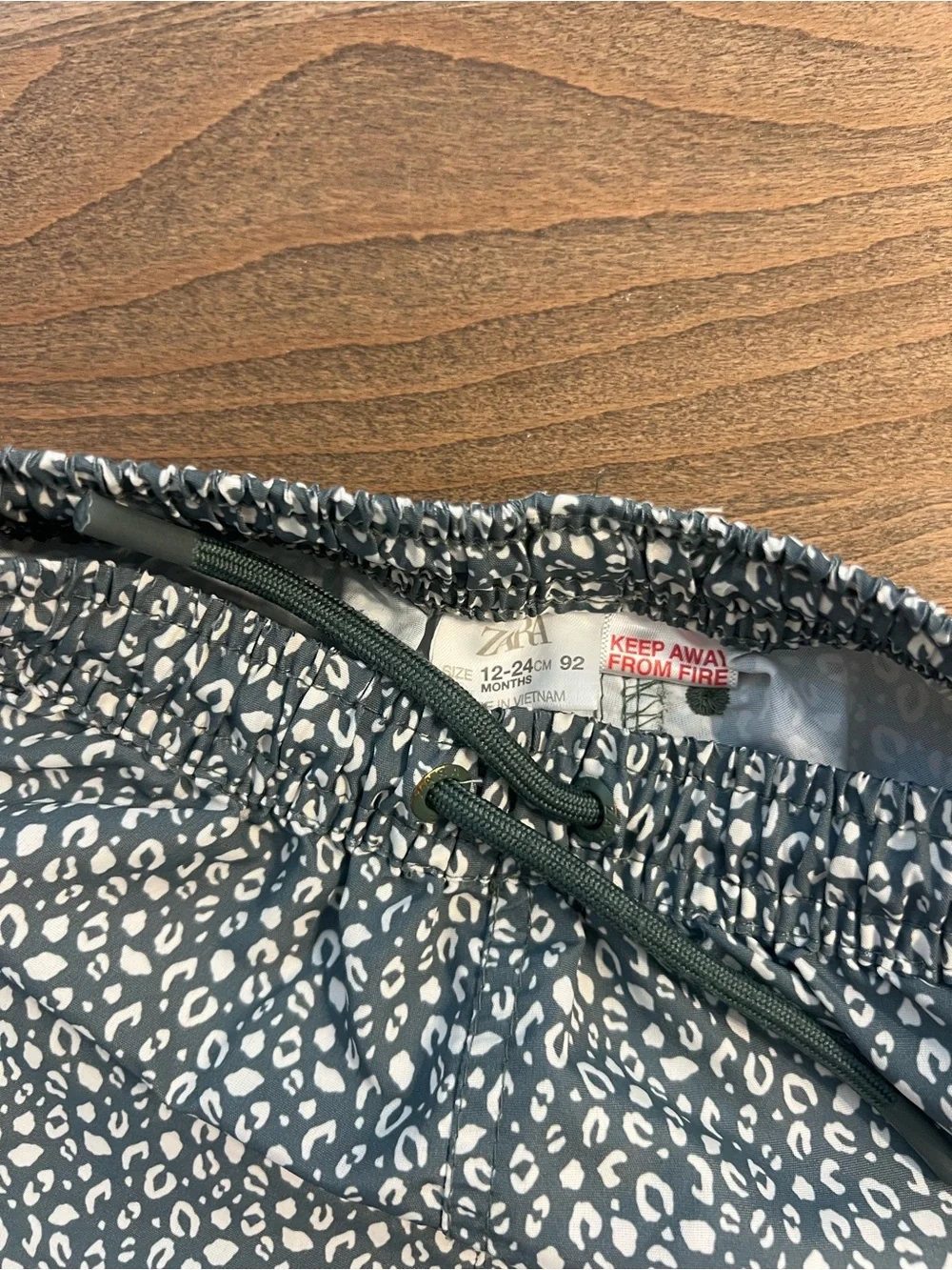 Zara Teal Leopard-Print Athletic Drawstring Shorts